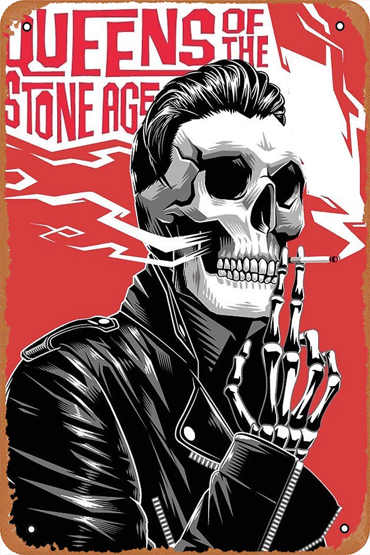 Illustration Queens of the Stone Age, crâne et blouson