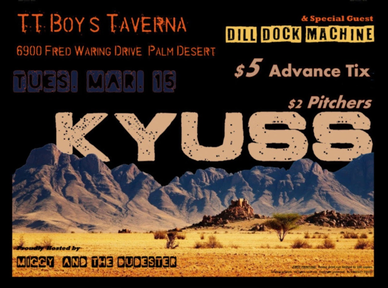 Kyuss concert poster - TT Boy's Taverna Palm Desert