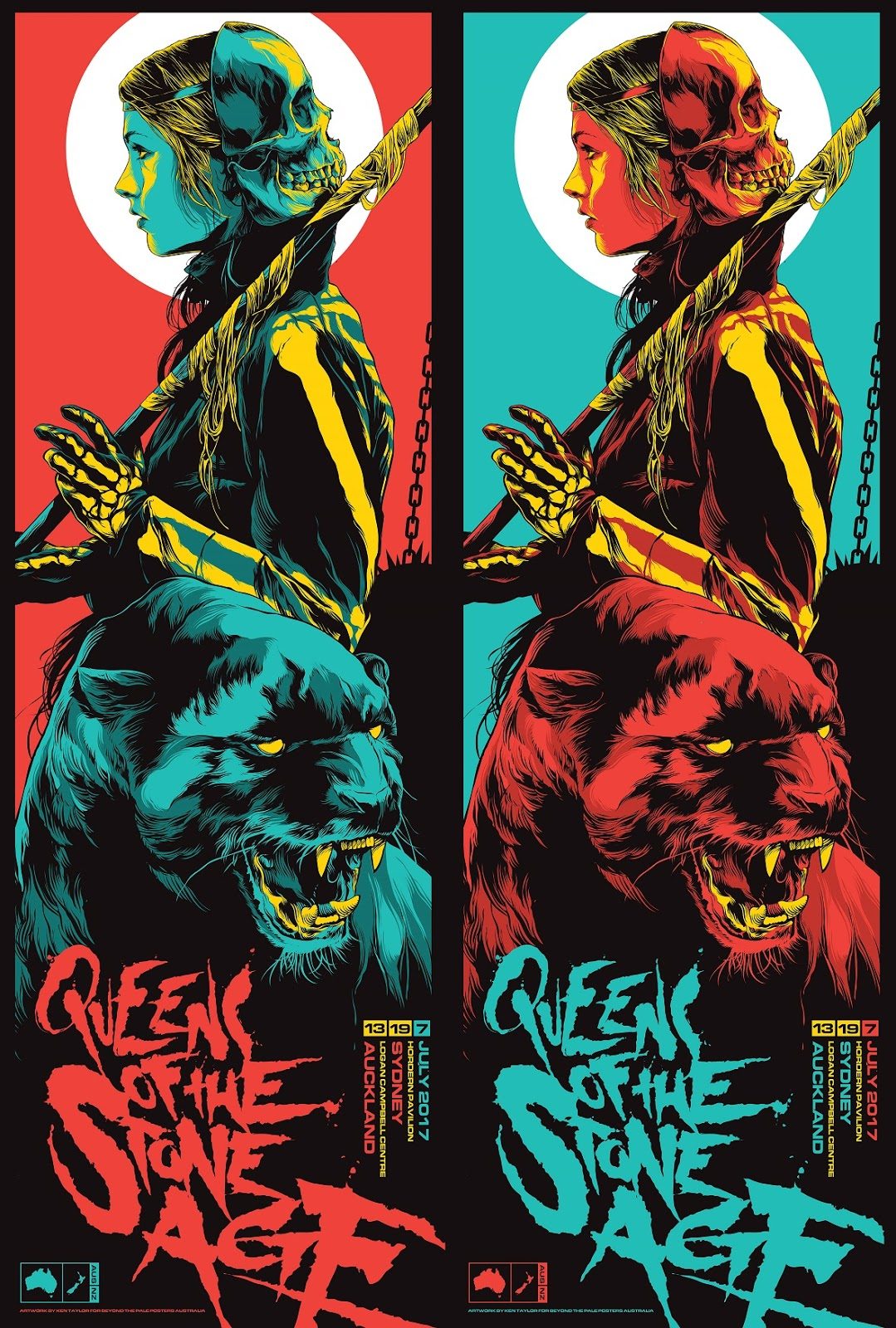 Affiche Queens of the Stone Age, tournée 2017 (Ken Taylor)