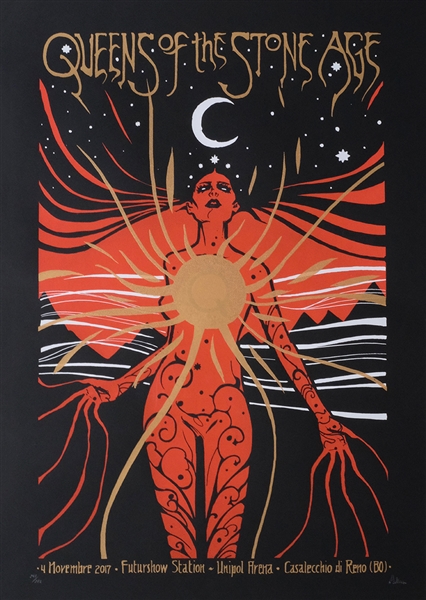 QOTSA Concert Poster - Mystical Desert Art