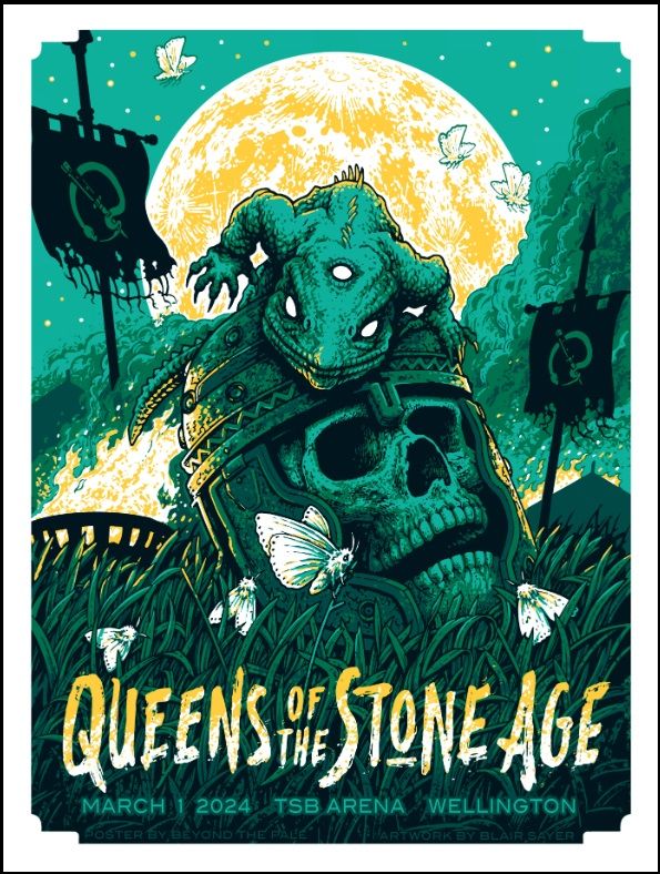 Affiche Queens of the Stone Age, Wellington 2024 (Blair Sayer)