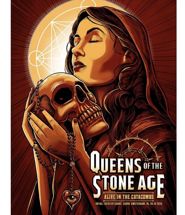 Affiche Queens of the Stone Age, Alive in the Catacombs, Amsterdam 2025