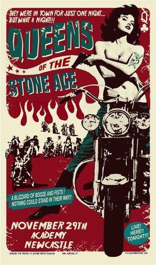 QOTSA Concert Poster - Motorcycle Girl Newcastle