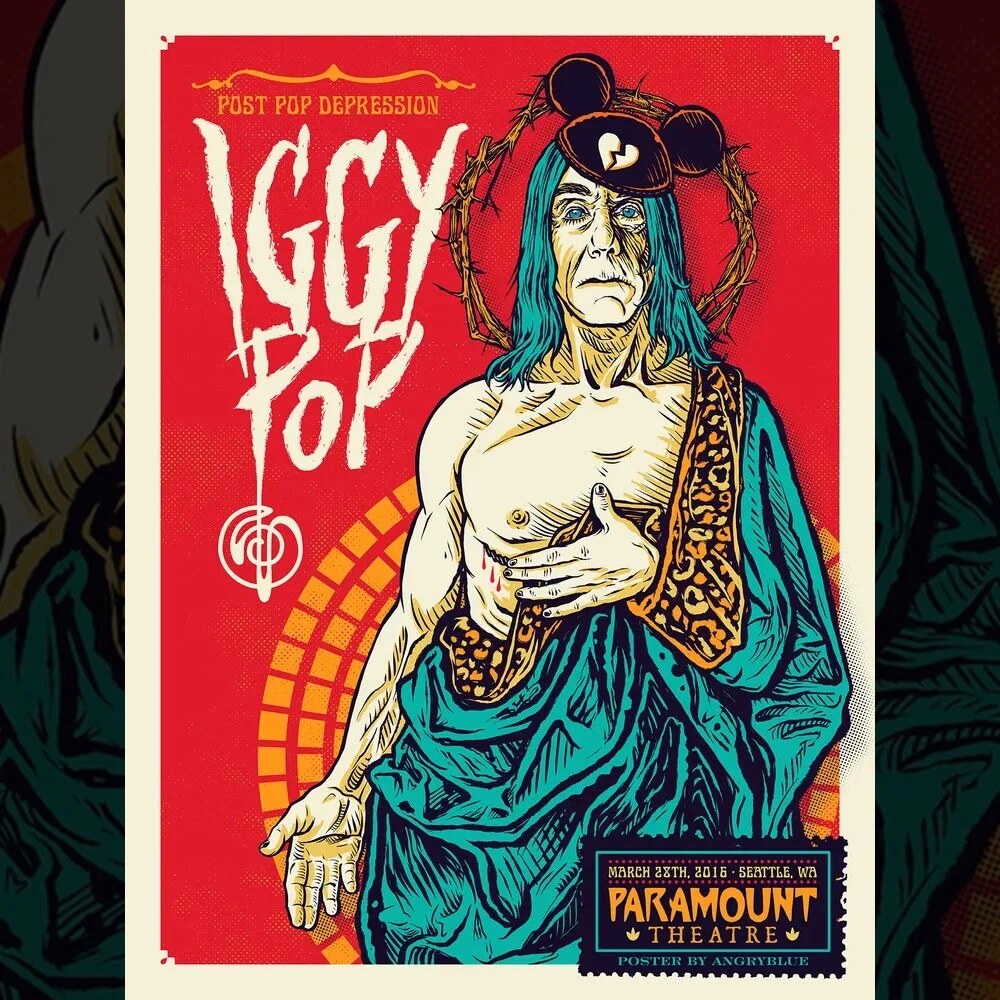 Affiche Iggy Pop, Paramount Seattle 2016