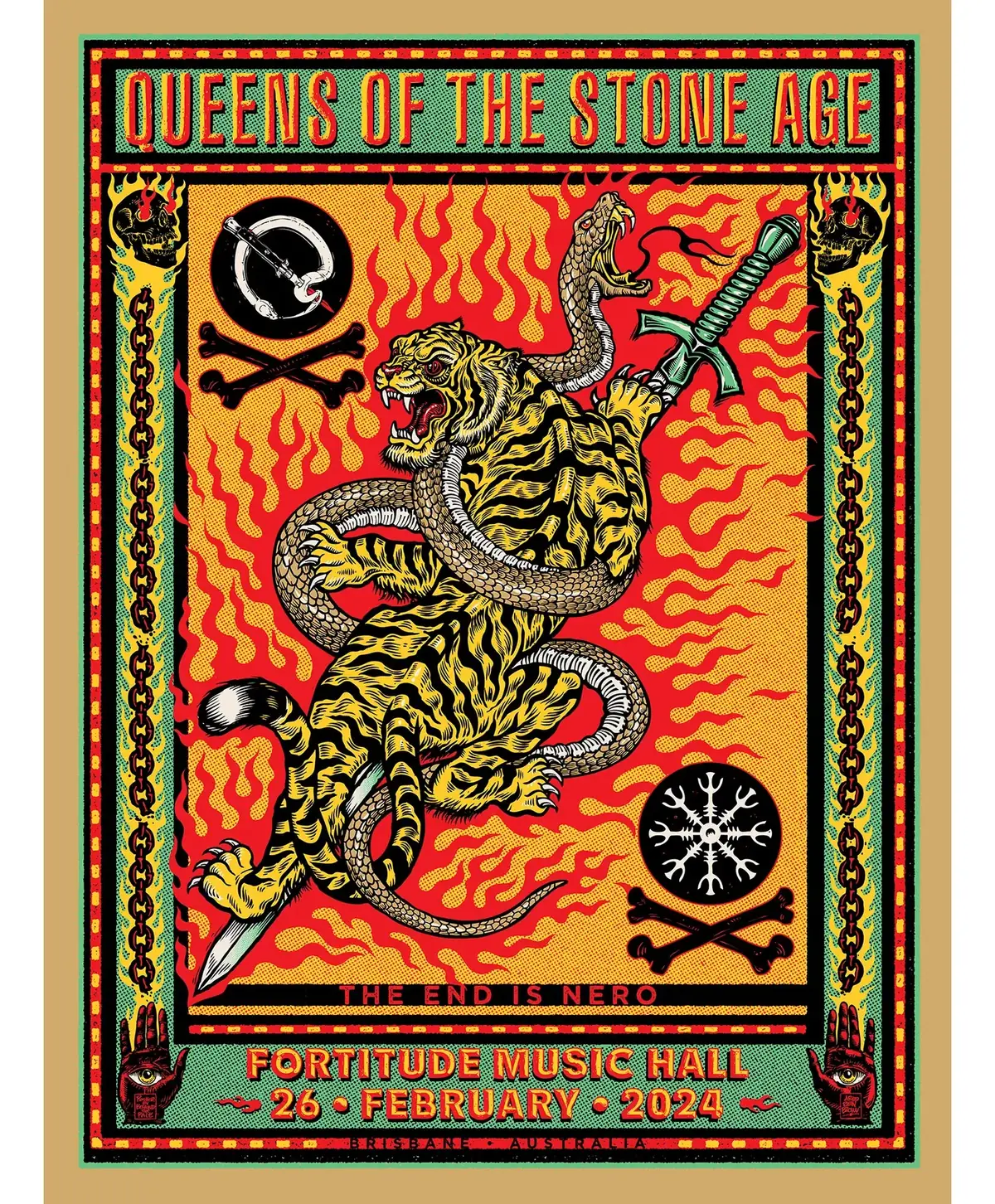 Affiche The End Is Nero, Queens of the Stone Age, Brisbane 2024