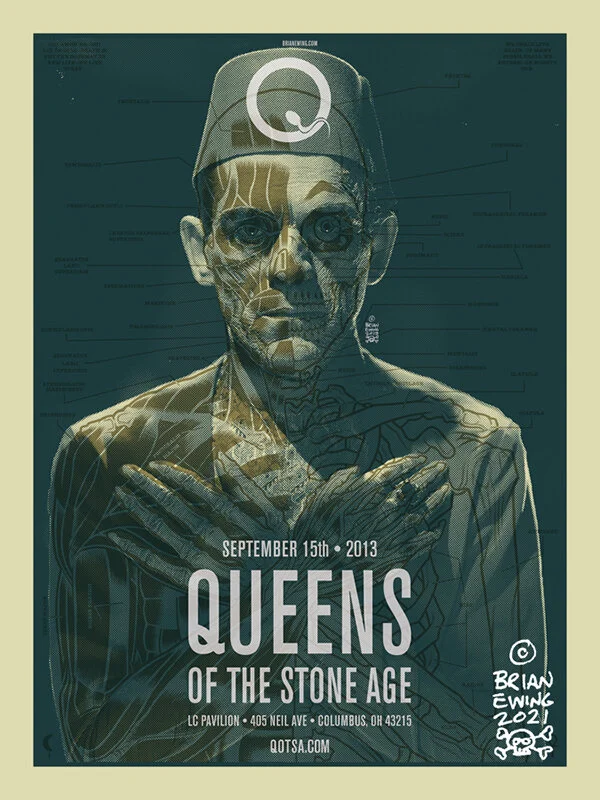 Affiche Queens of the Stone Age, Columbus 2013 (Brian Ewing)